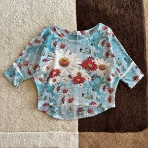 Light Blue Floral Crop Top